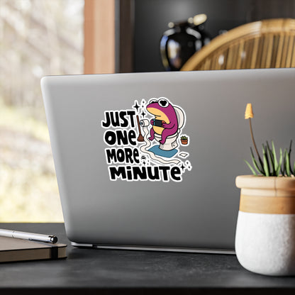 Frog Vinyl Decal Sticker – Just One More Minute
