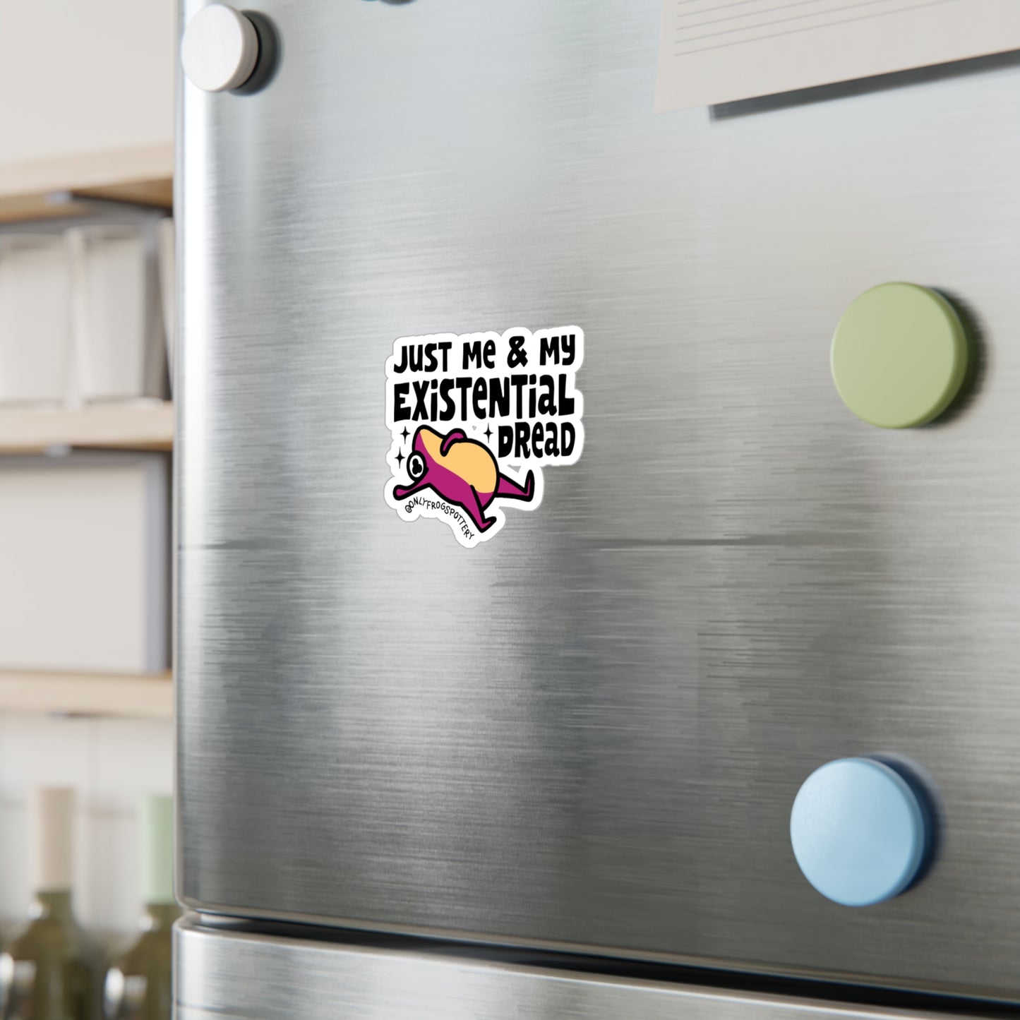 Frog Vinyl Decal Sticker – Just Me and My Existential Dread