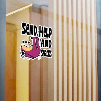 Frog Vinyl Decal Sticker – Send help and snacks
