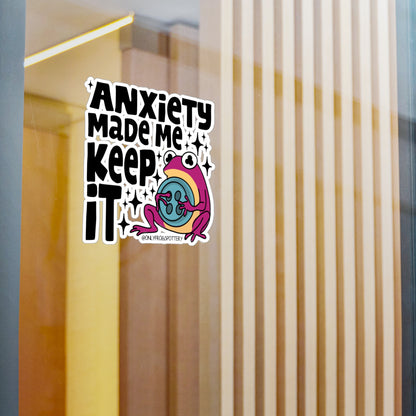 Frog Vinyl Decal Sticker – Anxiety made me keep it