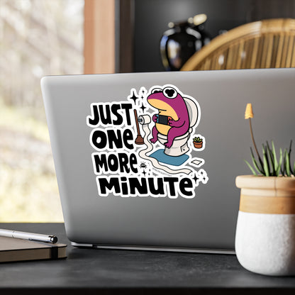 Frog Vinyl Decal Sticker – Just One More Minute