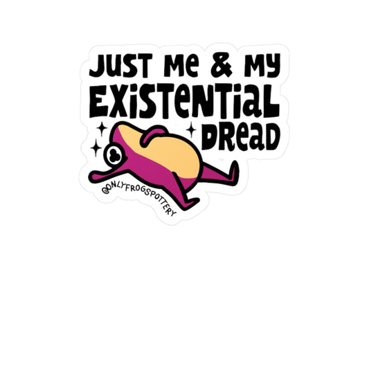 Frog Vinyl Decal Sticker – Just Me and My Existential Dread