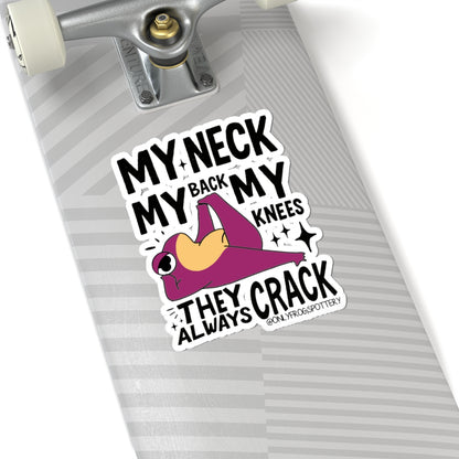 Frog Vinyl Decal Sticker – My Neck, My Back, My Knees They Always Crack