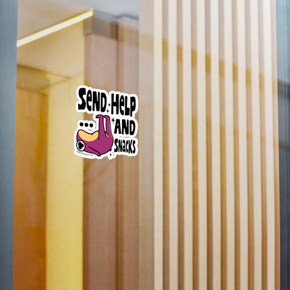 Frog Vinyl Decal Sticker – Send help and snacks
