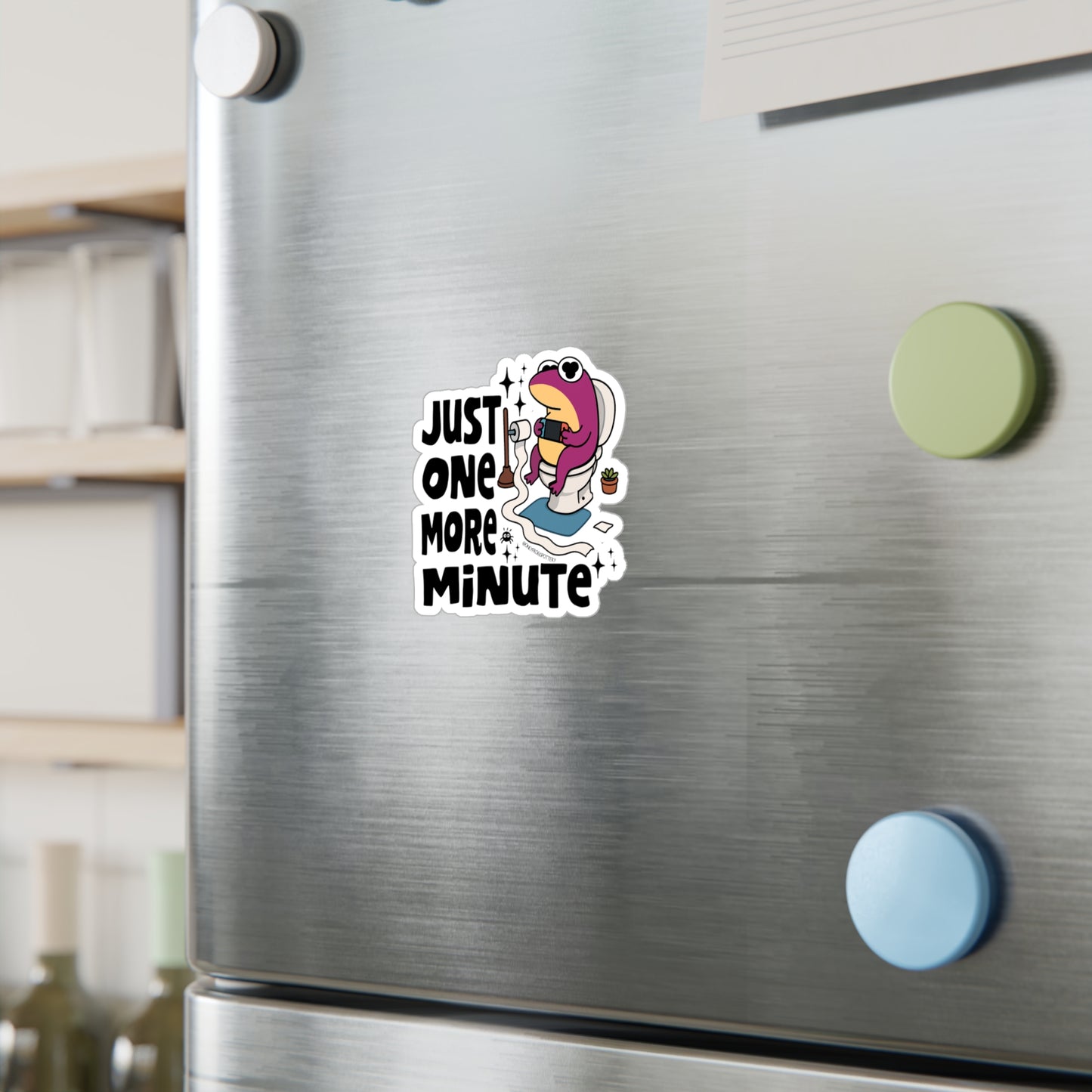 Frog Vinyl Decal Sticker – Just One More Minute