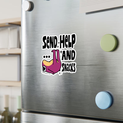 Frog Vinyl Decal Sticker – Send help and snacks