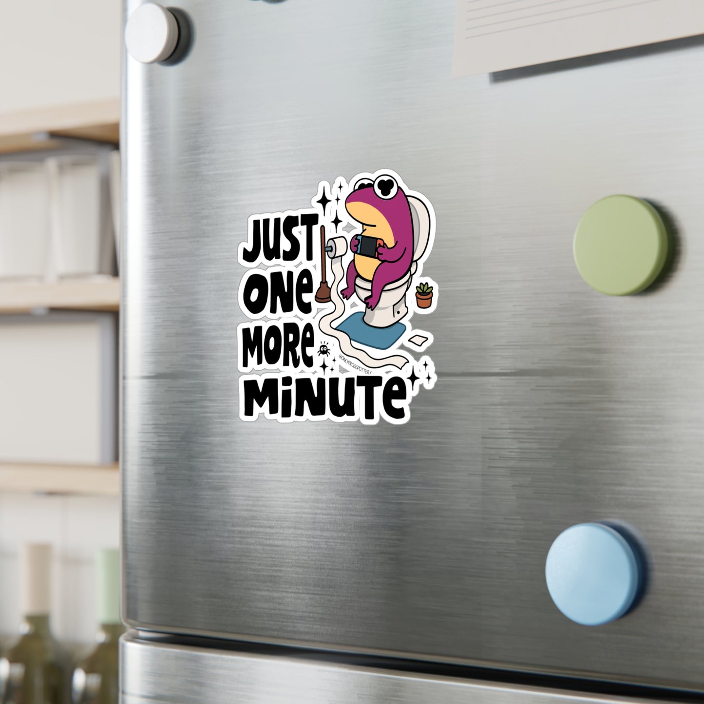 Frog Vinyl Decal Sticker – Just One More Minute