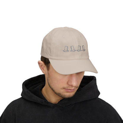 Dad Cap with Minimalist Floral Boots Embroidery — Casual Outdoor Baseball Hat