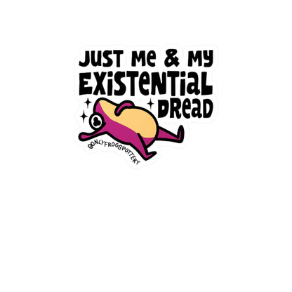 Frog Vinyl Decal Sticker – Just Me and My Existential Dread