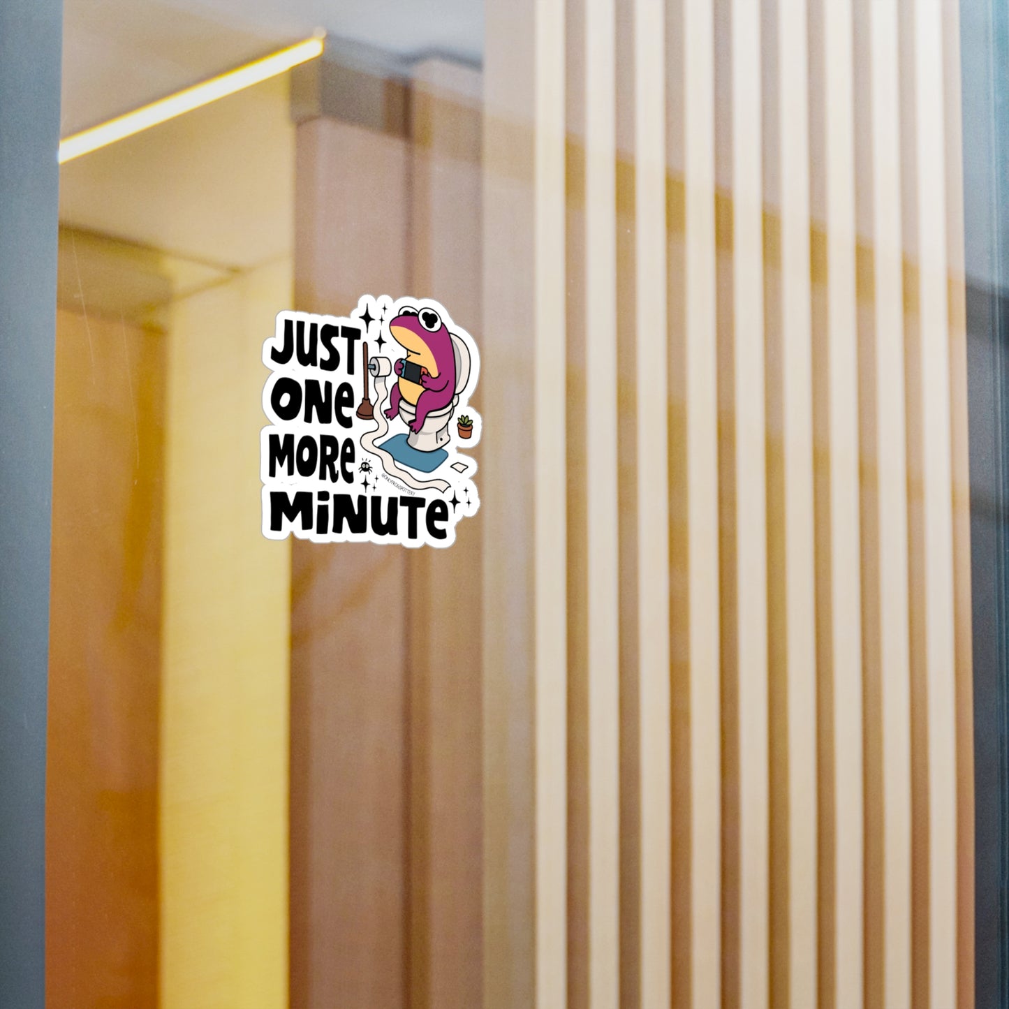 Frog Vinyl Decal Sticker – Just One More Minute