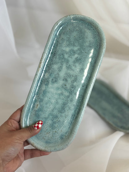 Blue Speckled Trinket Tray