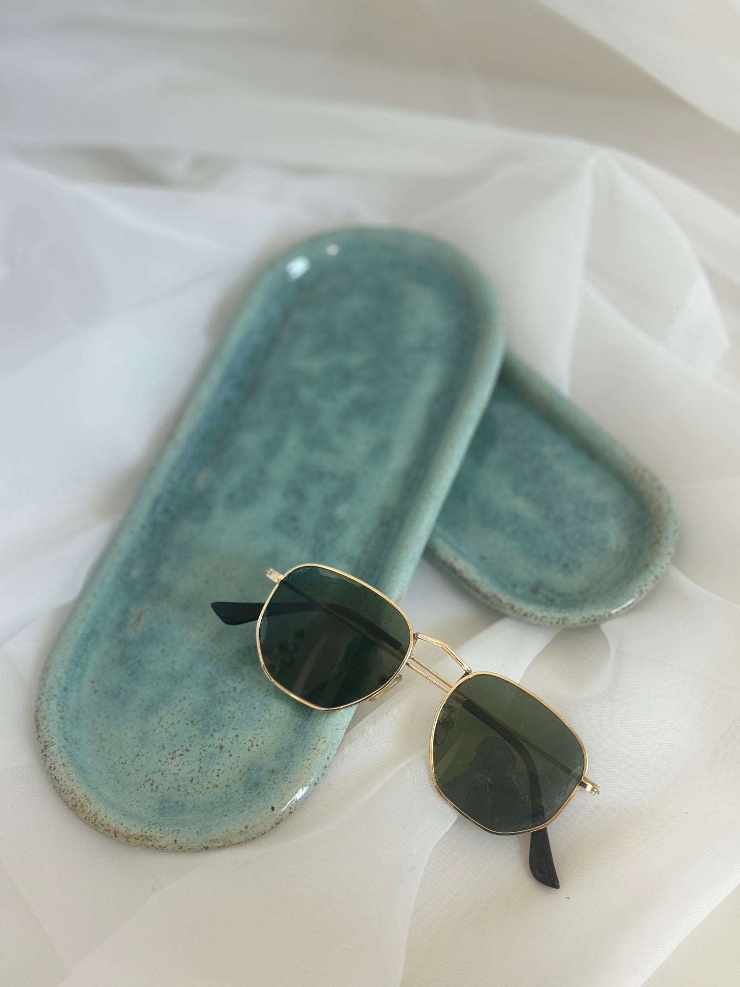 Blue Speckled Trinket Tray