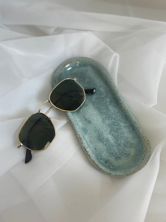 Blue Speckled Trinket Tray