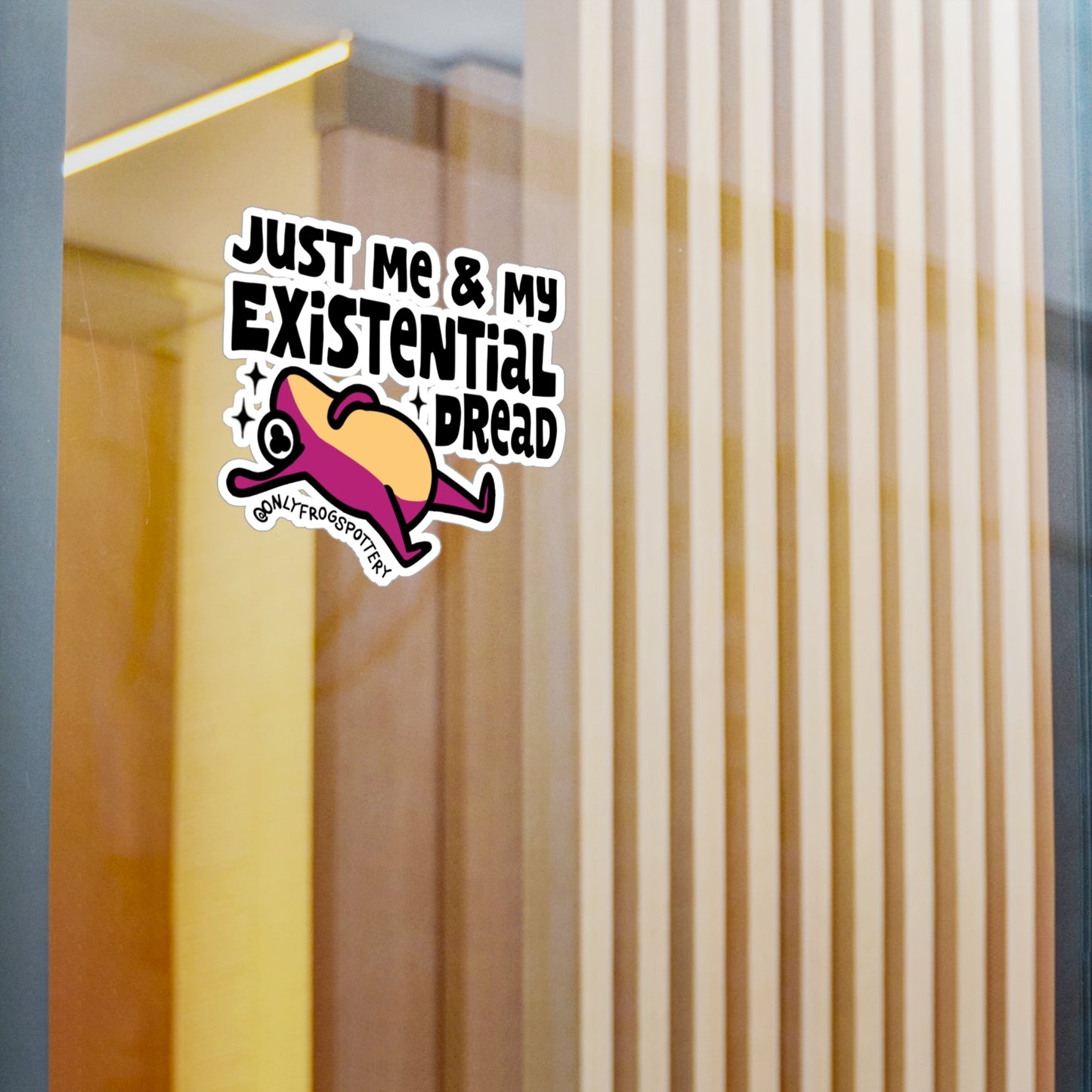 Frog Vinyl Decal Sticker – Just Me and My Existential Dread