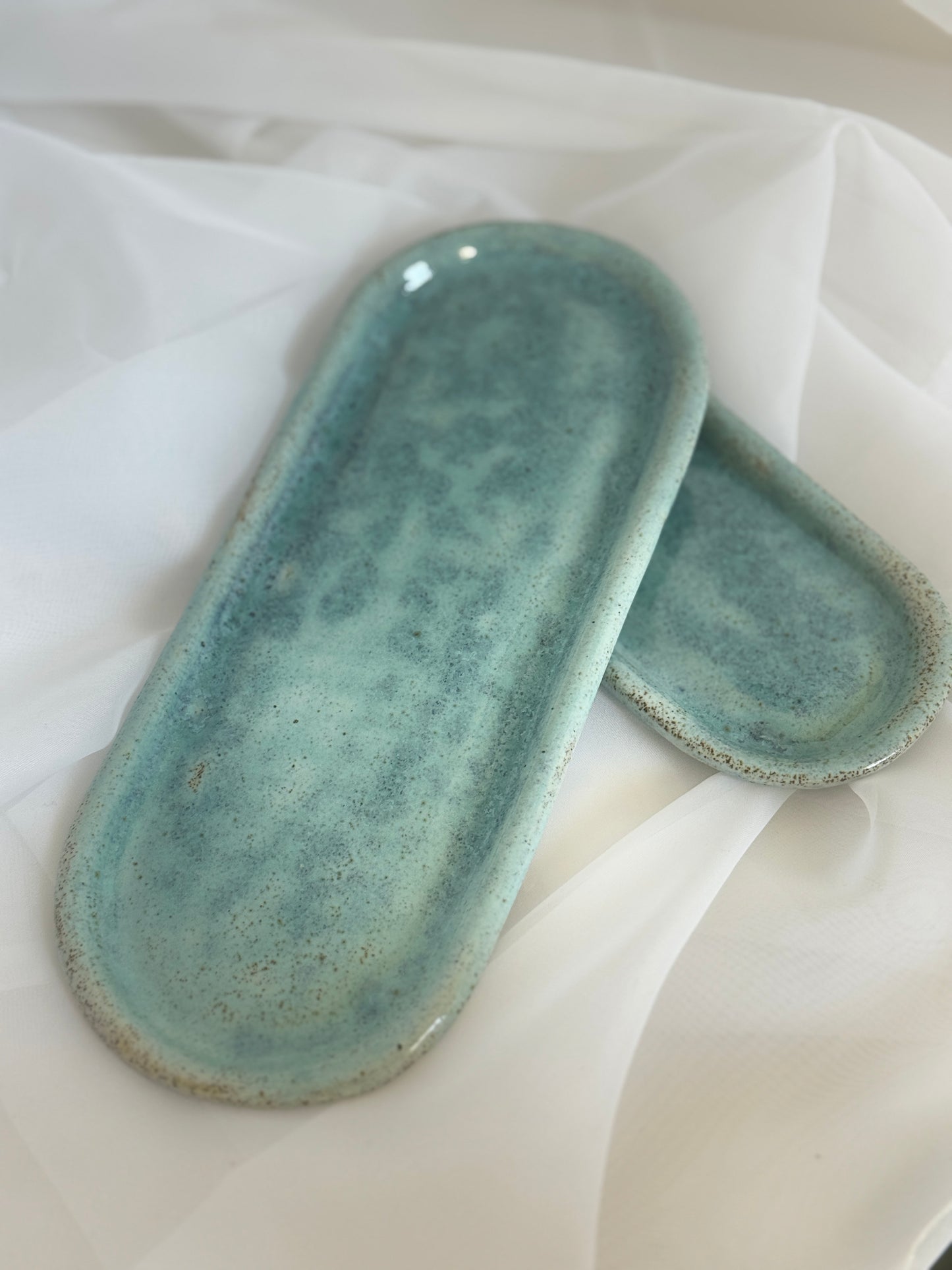 Blue Speckled Trinket Tray