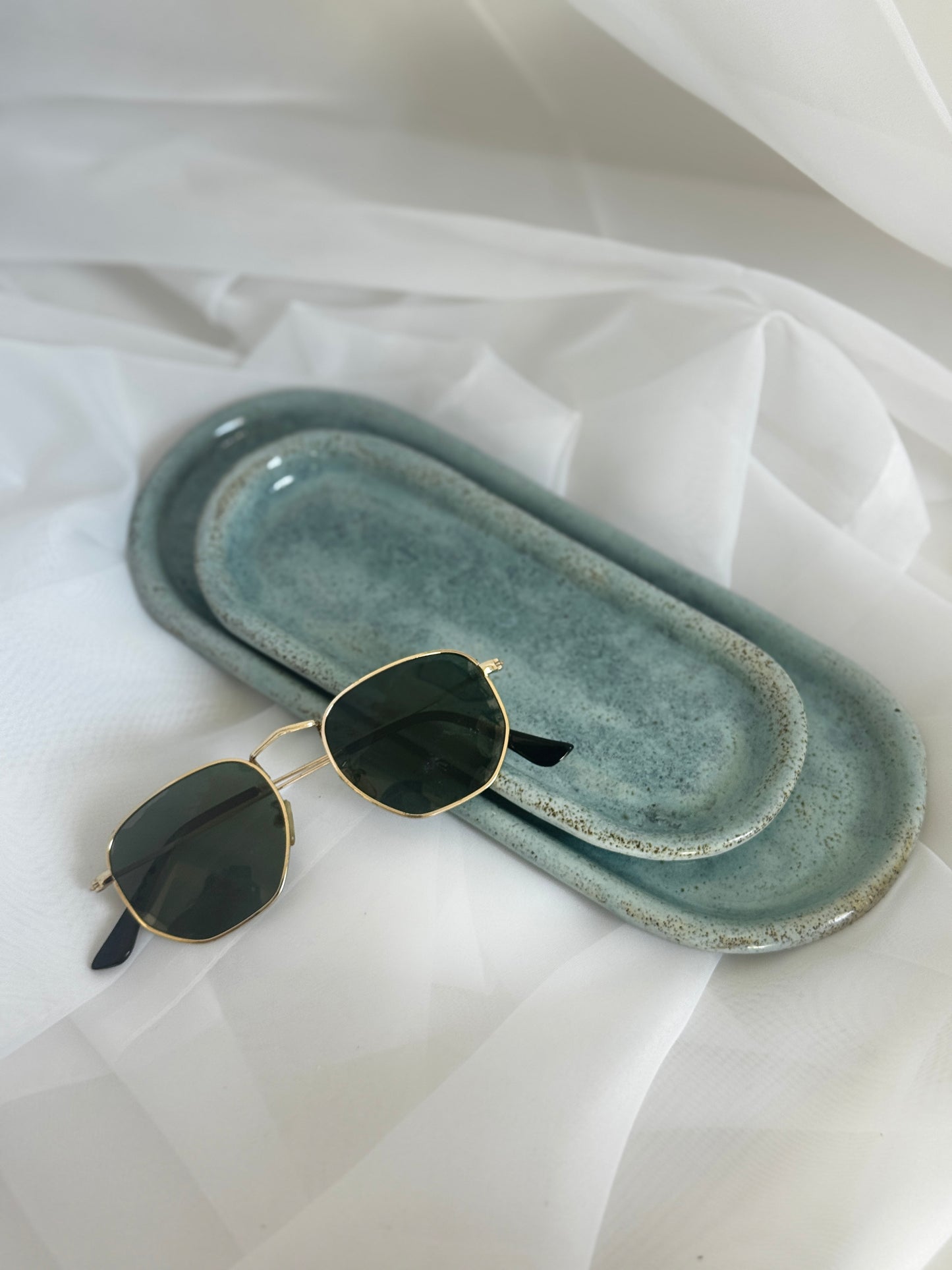 Blue Speckled Trinket Tray