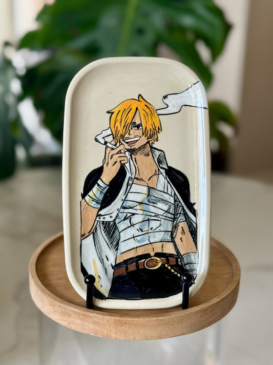 Sanji catch-all tray showing full-body illustration with cigarette